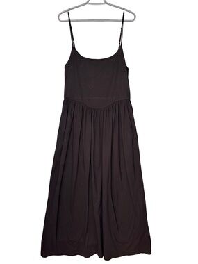 bobi Black Maxi Cotton Sundress Adjustable Straps Size Large NWT